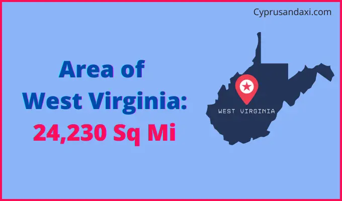 Area of West Virginia compared to Egypt
