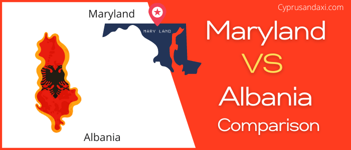 Is Maryland bigger than Albania