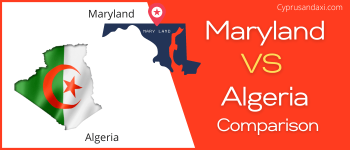 Is Maryland bigger than Algeria