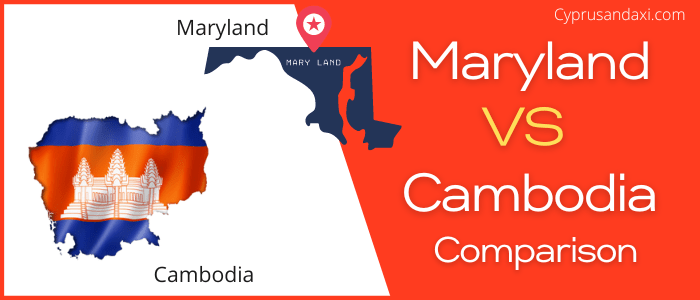 Is Maryland bigger than Cambodia