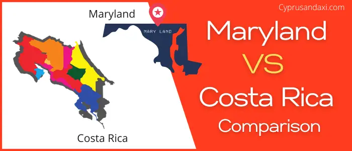 Is Maryland bigger than Costa Rica