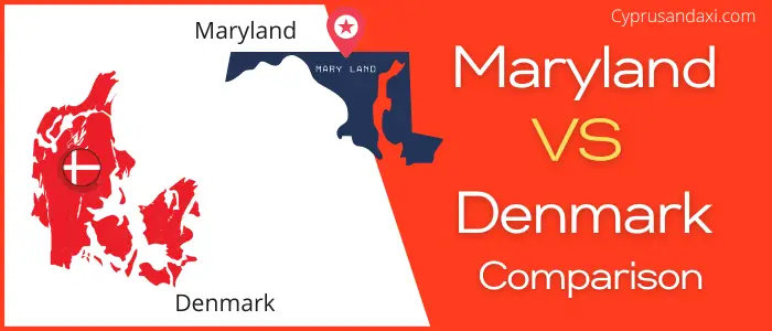 Is Maryland bigger than Denmark