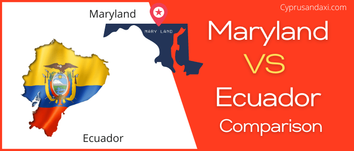Is Maryland bigger than Ecuador