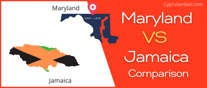 Is Maryland bigger than Jamaica