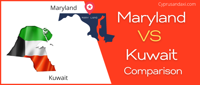 Is Maryland bigger than Kuwait
