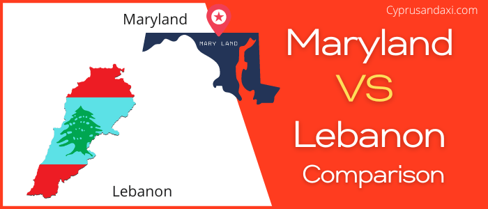 Is Maryland bigger than Lebanon