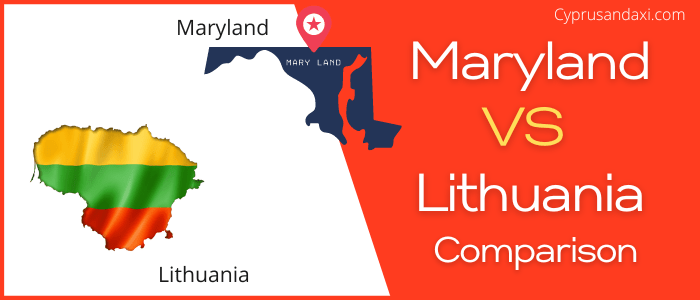 Is Maryland bigger than Lithuania