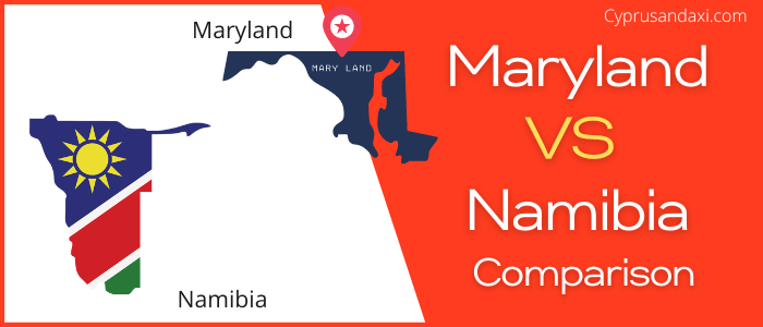 Is Maryland bigger than Namibia